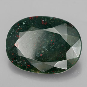 Pedra de sangue verde natural 18,48ct, corte oval, opaco
