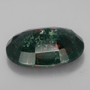 Pedra de sangue verde natural 18,48ct, corte oval, opaco