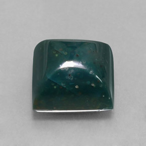 Pedra de sangue verde natural 3,94ct, quadrado, opaco