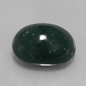 Pedra de sangue verde natural 6,35ct, corte oval, opaco