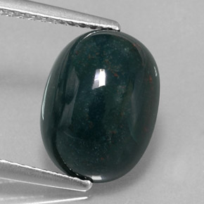 Pedra de sangue verde natural 4,04ct, corte oval, opaco