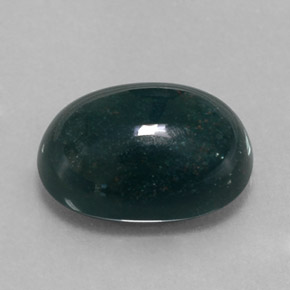 Pedra de sangue verde natural 4,04ct, corte oval, opaco