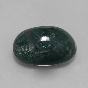 Pedra de sangue verde natural 4,74ct, corte oval, opaco