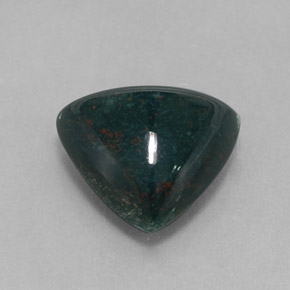 Pedra de sangue verde natural 3,97ct, trillion, opaco