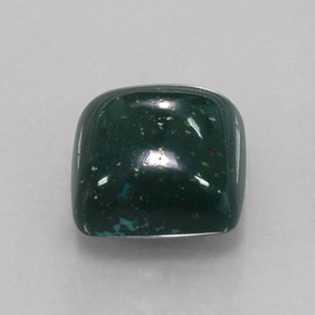 Pedra de Sangue verde manchado Natural 2.50ct, Almofada cortada, Opaco