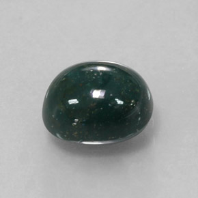 Pedra de sangue verde manchado natural 1,90ct, corte oval, opaco