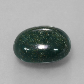 Pedra de sangue verde natural 2,17ct, corte oval, opaco