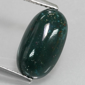 Pedra de sangue verde natural 2,99ct, corte oval, opaco