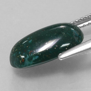 Pedra de sangue verde natural 2,99ct, corte oval, opaco