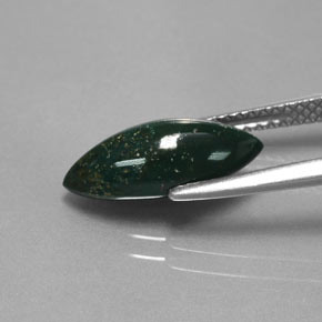 Pedra de Sangue verde manchado Natural 2.38ct, Marquesa, Opaco