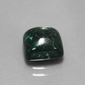 Pedra de sangue verde natural 2,24ct, almofada cortada, opaco