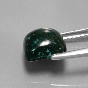 Pedra de sangue verde natural 2,24ct, almofada cortada, opaco