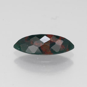 Pedra de Sangue verde manchado Natural 0.87ct, Marquesa, Opaco