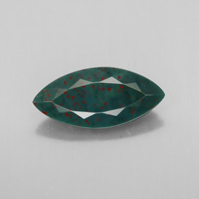 Pedra de sangue verde natural 2,13ct, marquise, opaco