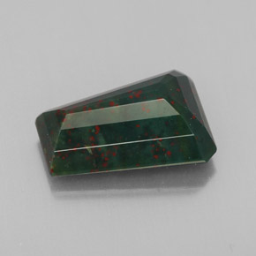 Pedra de sangue verde natural 3,76ct, forma extravagante, opaco