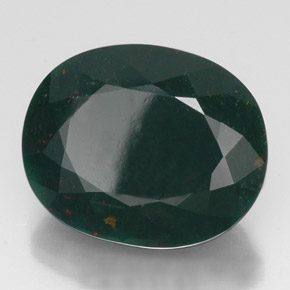 Pedra de sangue verde natural 19,20ct, corte oval, opaco