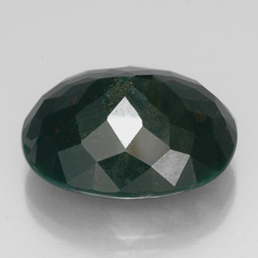 Pedra de sangue verde natural 19,20ct, corte oval, opaco