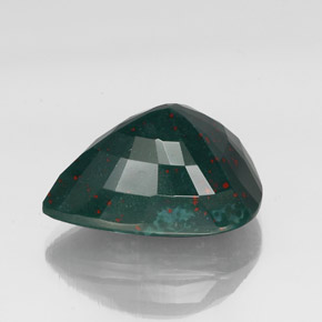 Pedra de sangue verde natural 36,94ct, formato de pêra, opaco