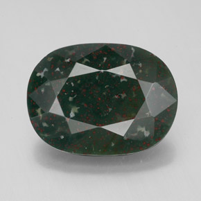 Pedra de sangue verde natural 8,41ct, corte oval, opaco
