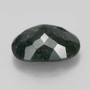 Pedra de sangue verde natural 8,41ct, corte oval, opaco
