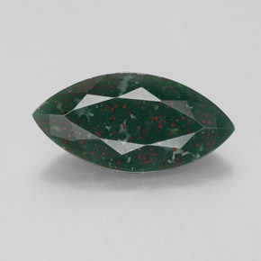 Pedra de sangue verde natural 2,70ct, marquise, opaco