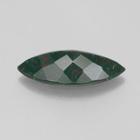 Pedra de sangue verde natural 2,70ct, marquise, opaco