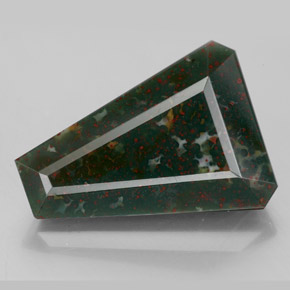 Pedra de sangue verde natural 7,35ct, forma extravagante, opaco