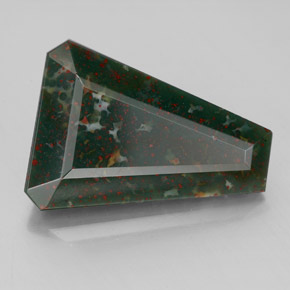 Pedra de sangue verde natural 7,35ct, forma extravagante, opaco