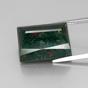 Pedra de sangue verde natural 23,16ct, baguete, opaco