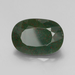 Pedra de sangue verde natural 13,32ct, corte oval, opaco