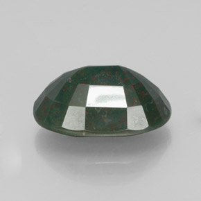 Pedra de sangue verde natural 13,32ct, corte oval, opaco