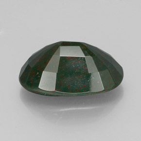 Pedra de Sangue verde manchado Natural 14.75ct, oval, Opaco