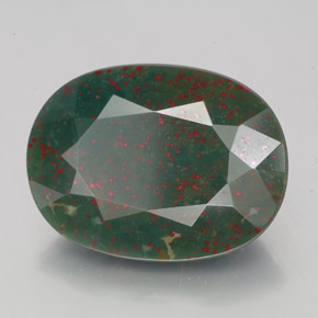 Pedra de sangue verde natural 7,84ct, corte oval, opaco