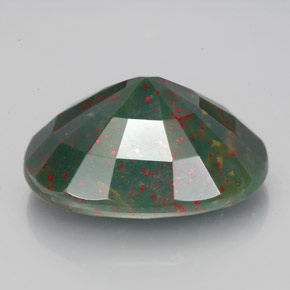 Pedra de sangue verde natural 7,84ct, corte oval, opaco