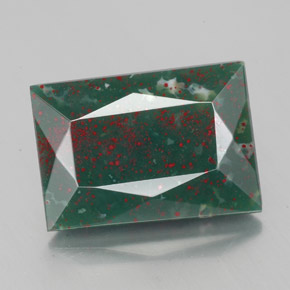 Pedra de sangue verde natural 4,82ct, baguete, opaco