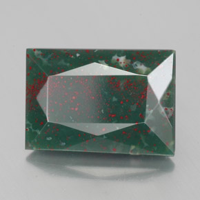 Pedra de sangue verde natural 4,82ct, baguete, opaco