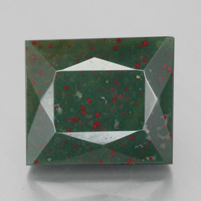 Pedra de sangue verde natural 4,91ct, baguete, opaco