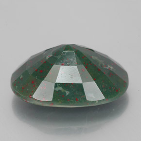 Pedra de sangue verde natural 7,00ct, corte oval, opaco