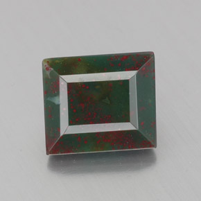 Pedra de sangue verde natural 1,23ct, baguete, opaco