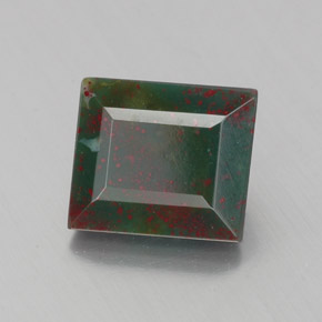 Pedra de sangue verde natural 1,23ct, baguete, opaco