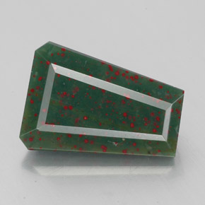 Pedra de sangue verde natural 3,02ct, forma extravagante, opaco