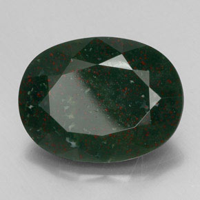Pedra de Sangue verde manchado Natural 22.02ct, Corte Oval, Opaco