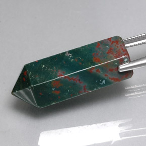 Pedra de sangue verde natural 17,51ct, forma extravagante, opaco