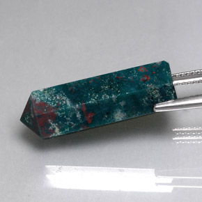 Pedra de sangue verde natural 13,22ct, forma extravagante, opaco
