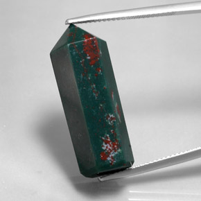 Pedra de sangue verde natural 22,90ct, forma extravagante, opaco