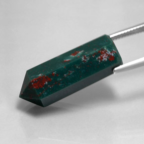 Pedra de sangue verde natural 22,90ct, forma extravagante, opaco