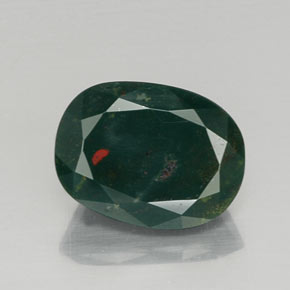 Pedra de sangue verde natural 7,77ct, corte oval, opaco