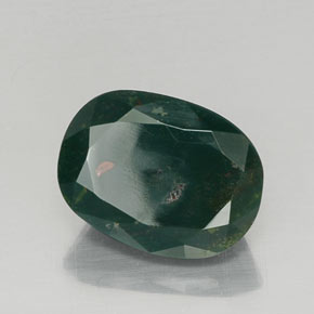 Pedra de sangue verde natural 7,77ct, corte oval, opaco