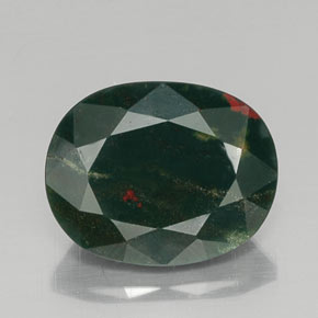 Pedra de sangue verde natural 9,13ct, corte oval, opaco