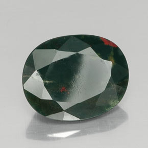 Pedra de sangue verde natural 9,13ct, corte oval, opaco